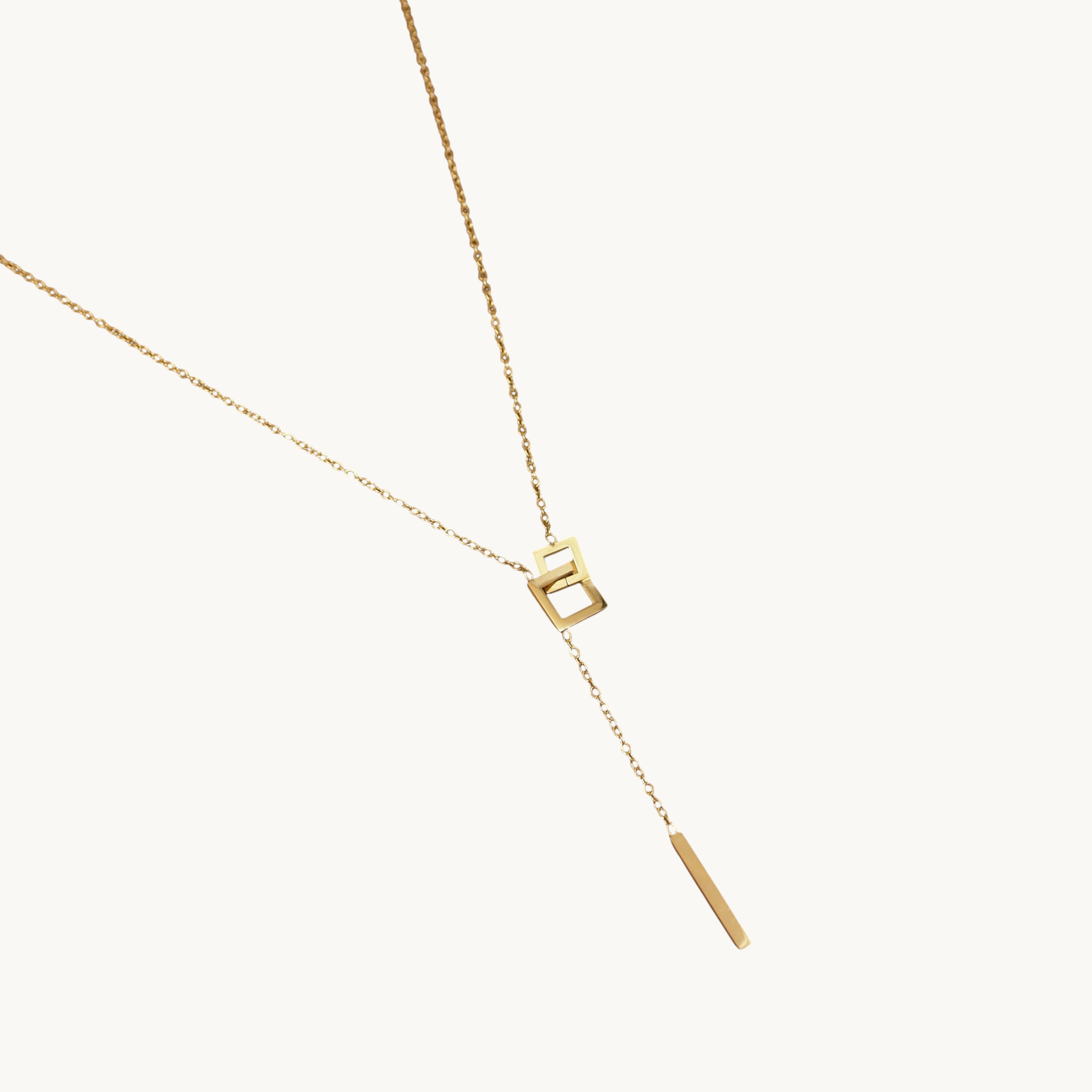 Square Interlocking Pendant Necklace