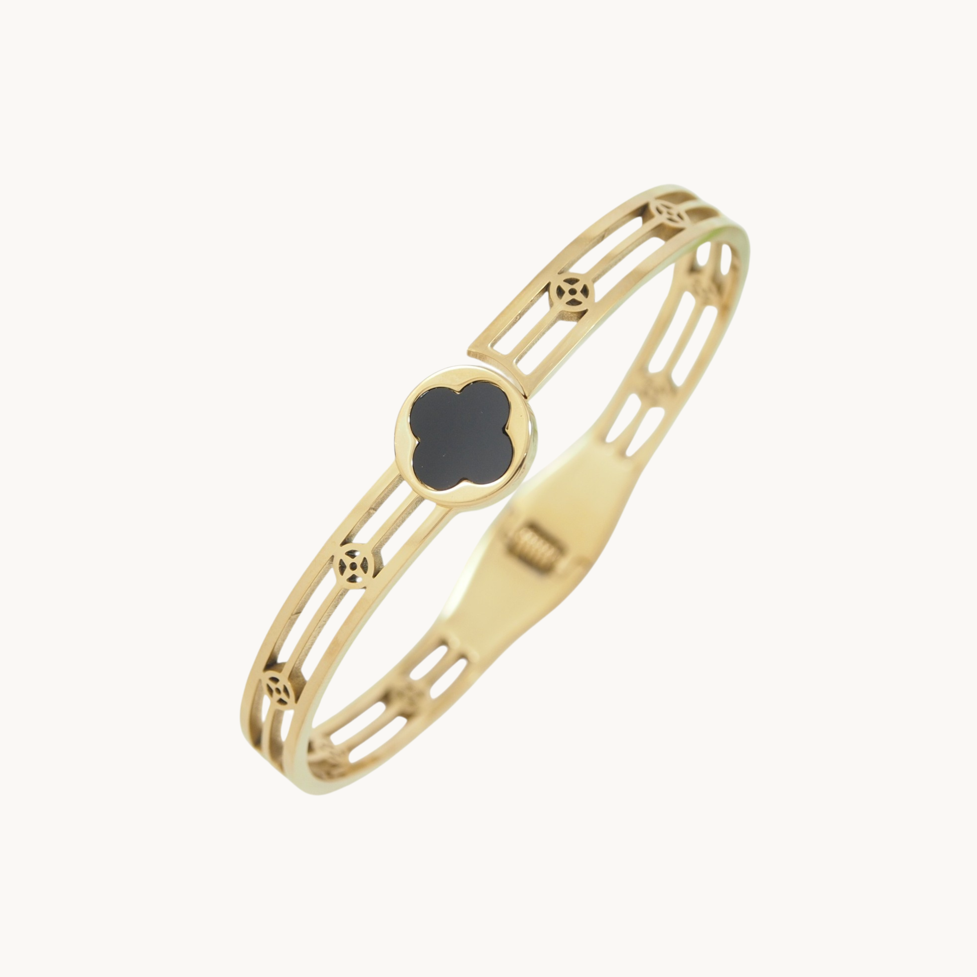 Clover Bangle Bracelet (Balck)