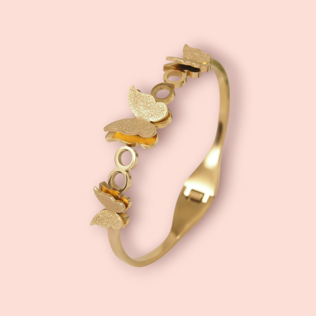 3 Golden Butterfly Bangle Braclete