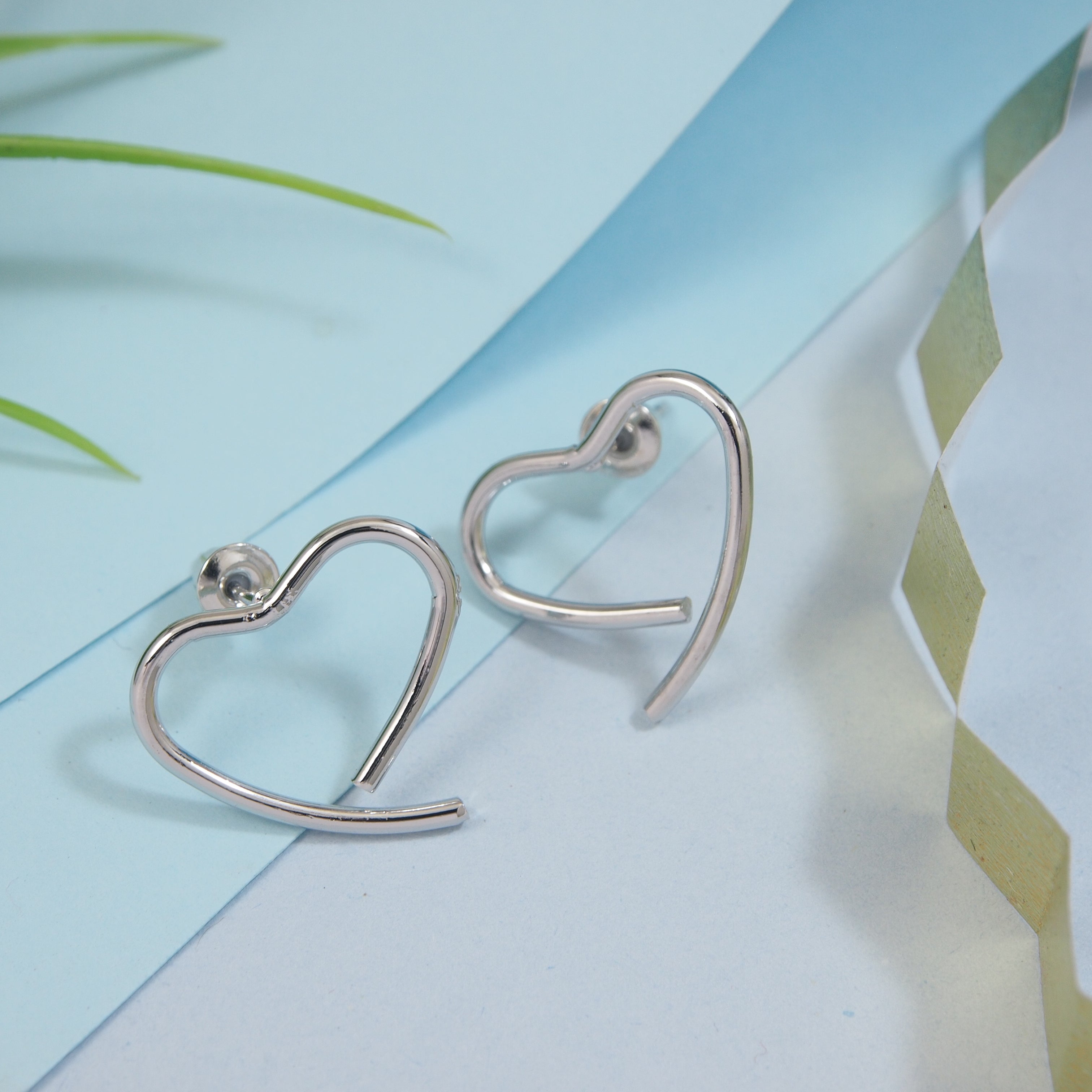 Silver Heart Stud Earring
