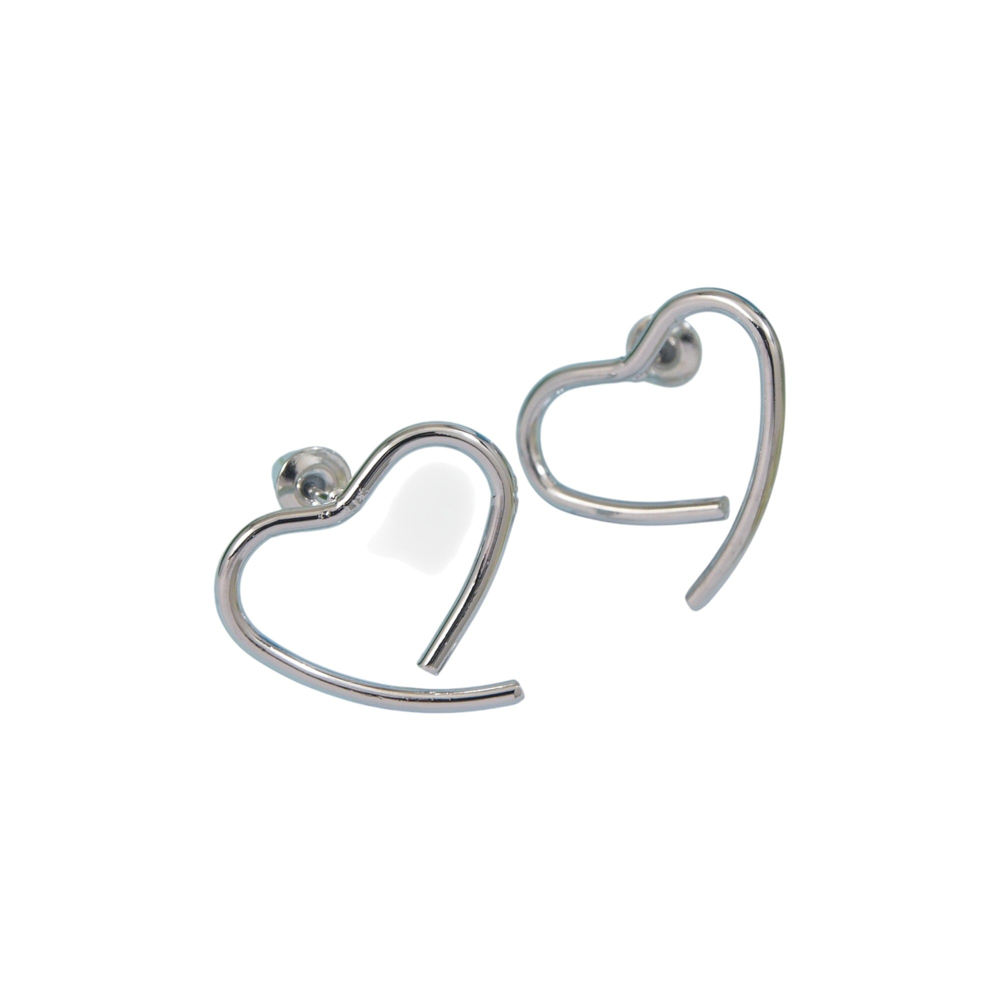 Silver Heart Stud Earring