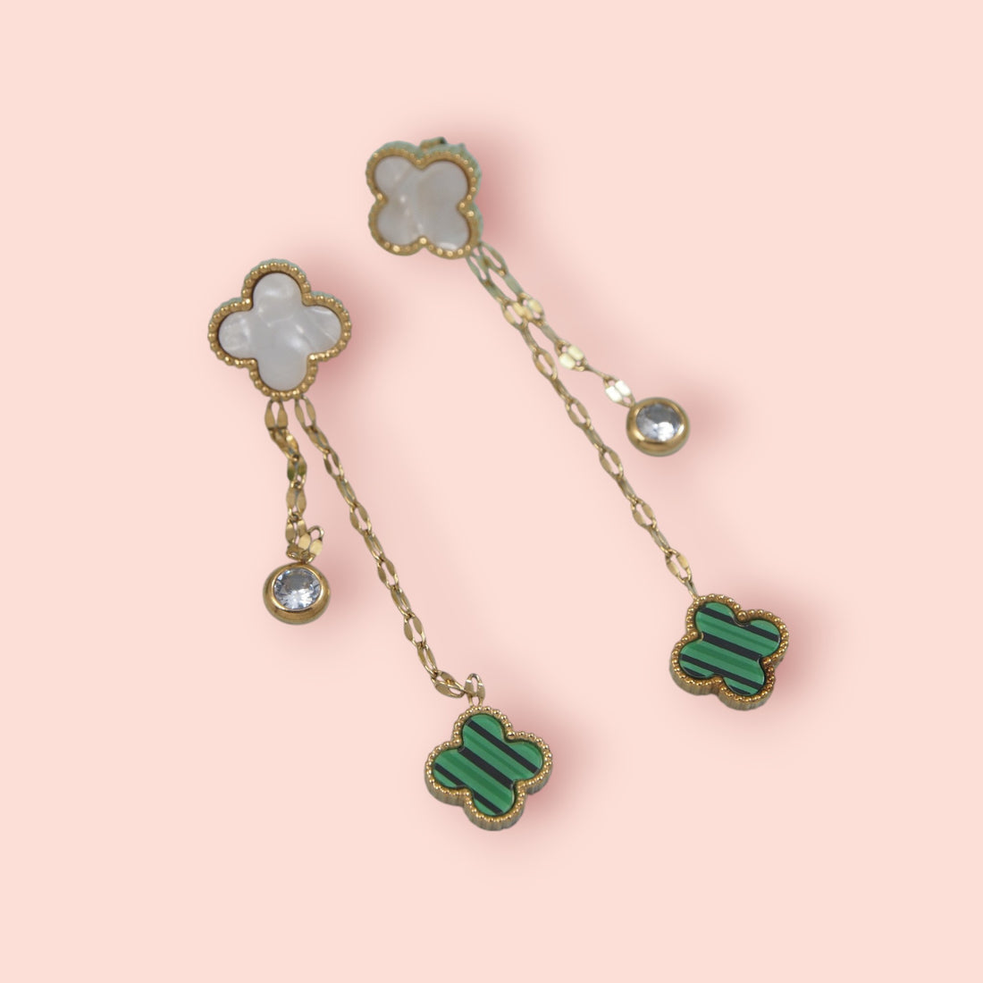 Double colour Clover Earring