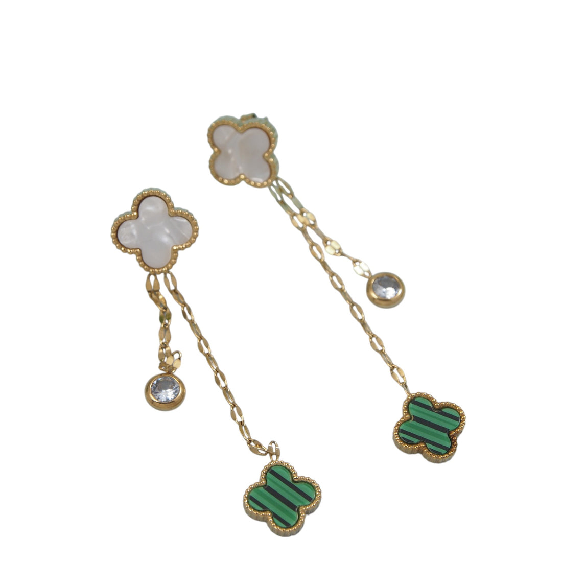 Double colour Clover Earring