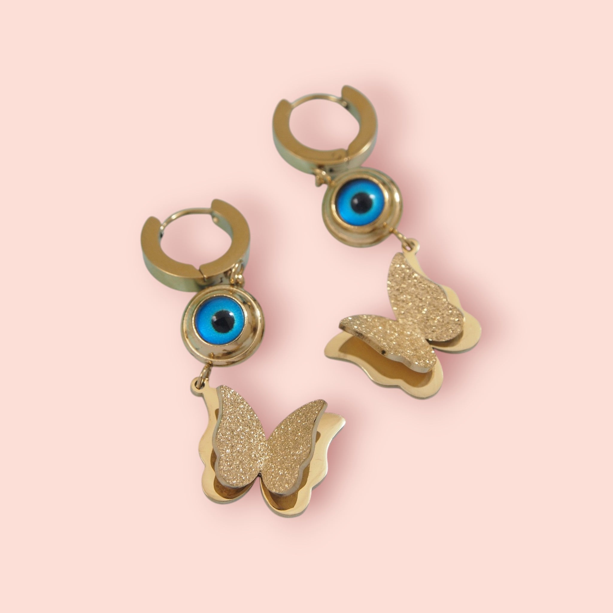 Evil Eye with Butterfly Earring
