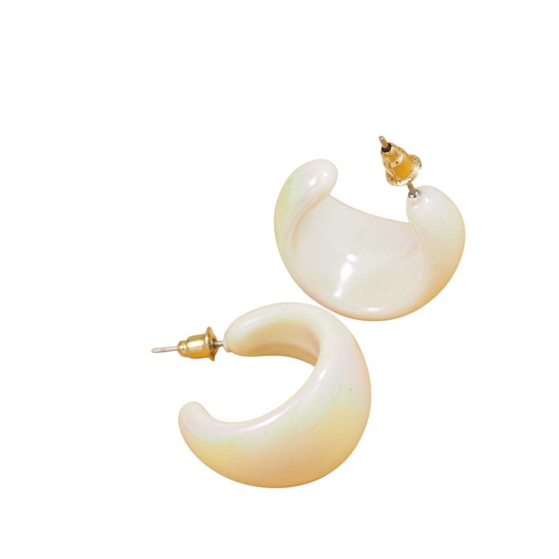 Koreaen Holographic Large Hoop Earring (White)