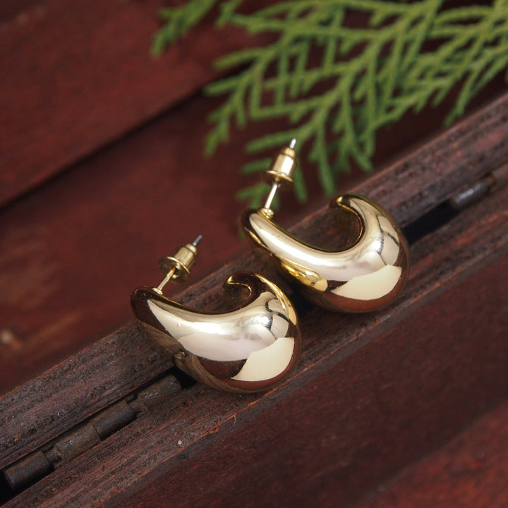 Gold Plated Drop Hoop Earring