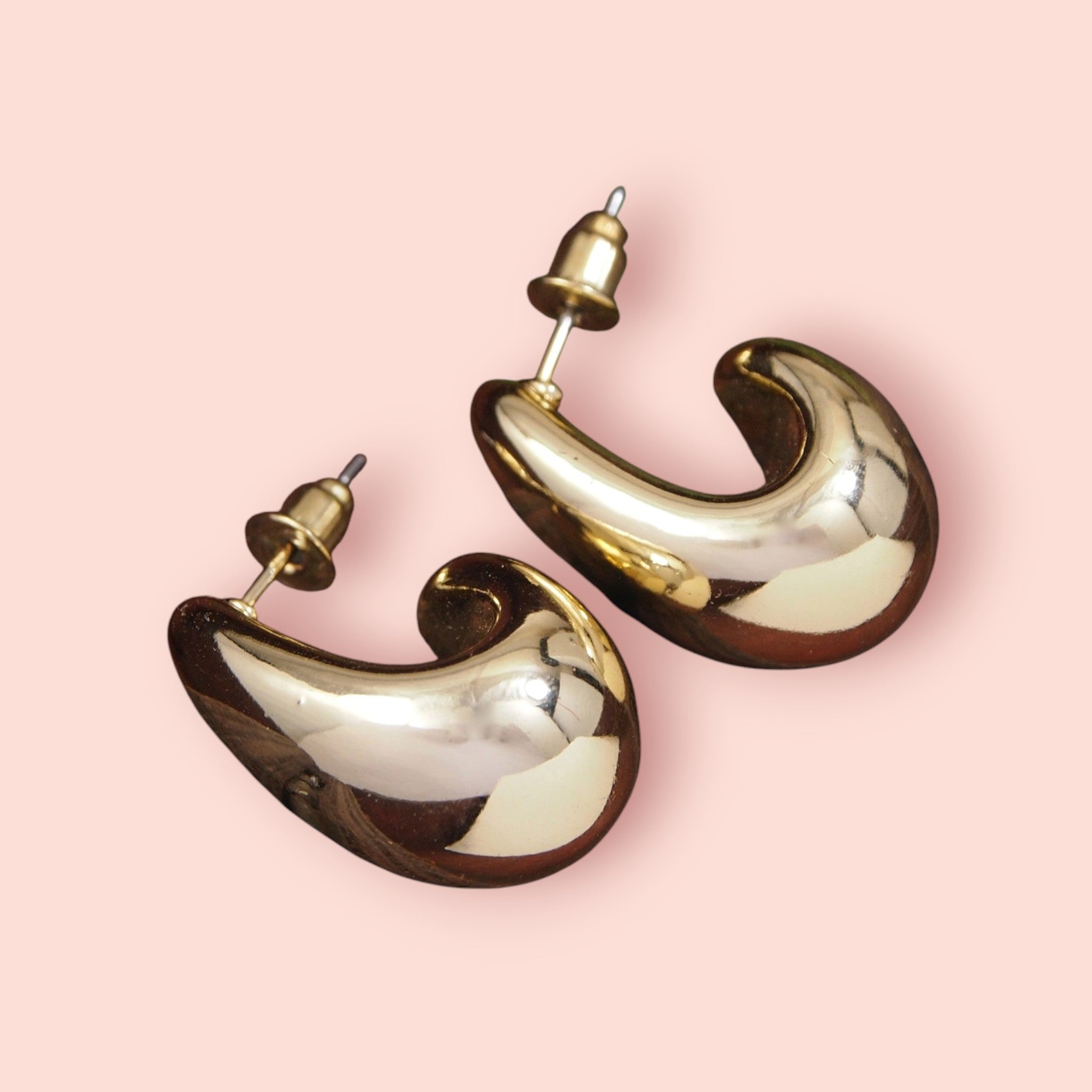 Gold Plated Drop Hoop Earring