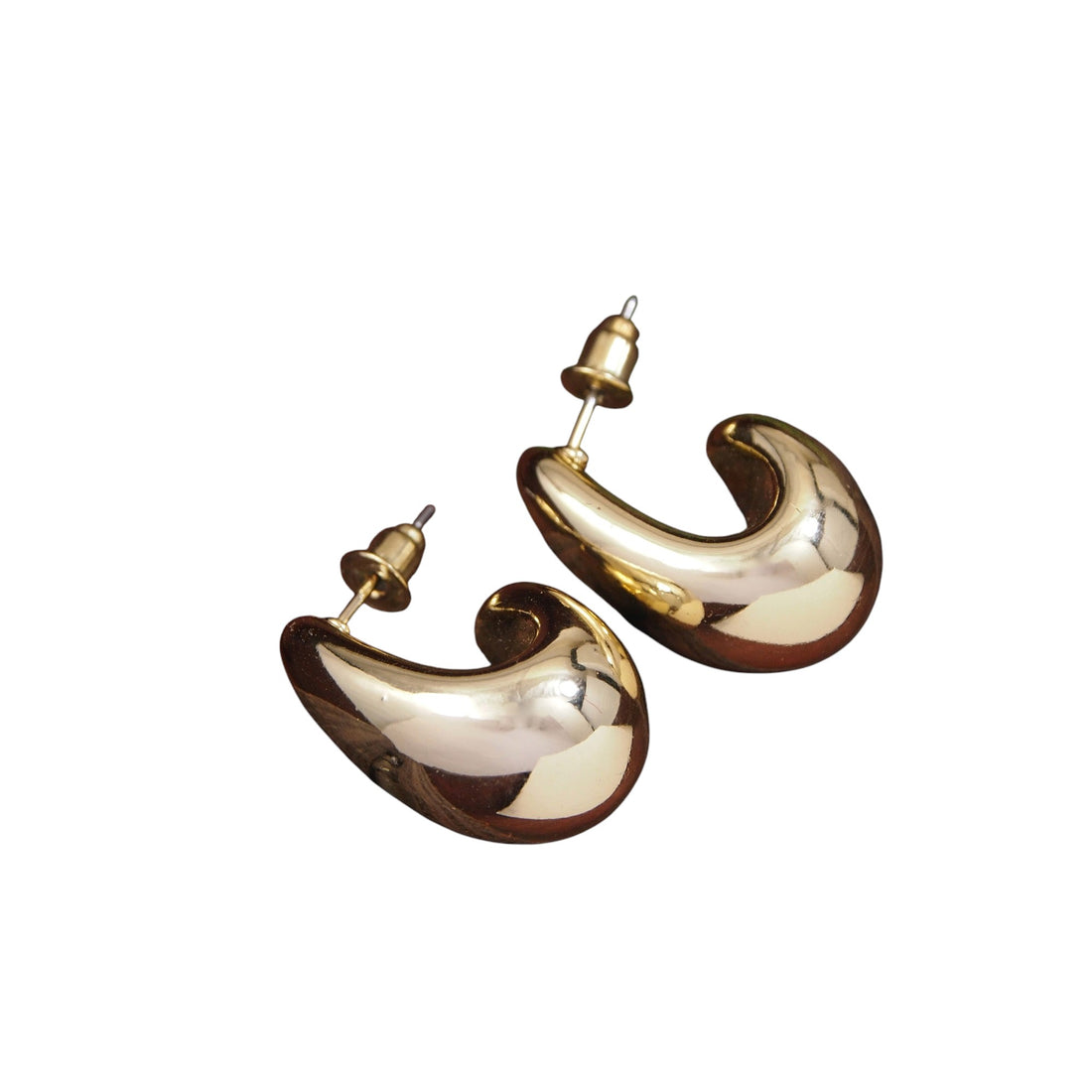 Gold Plated Drop Hoop Earring