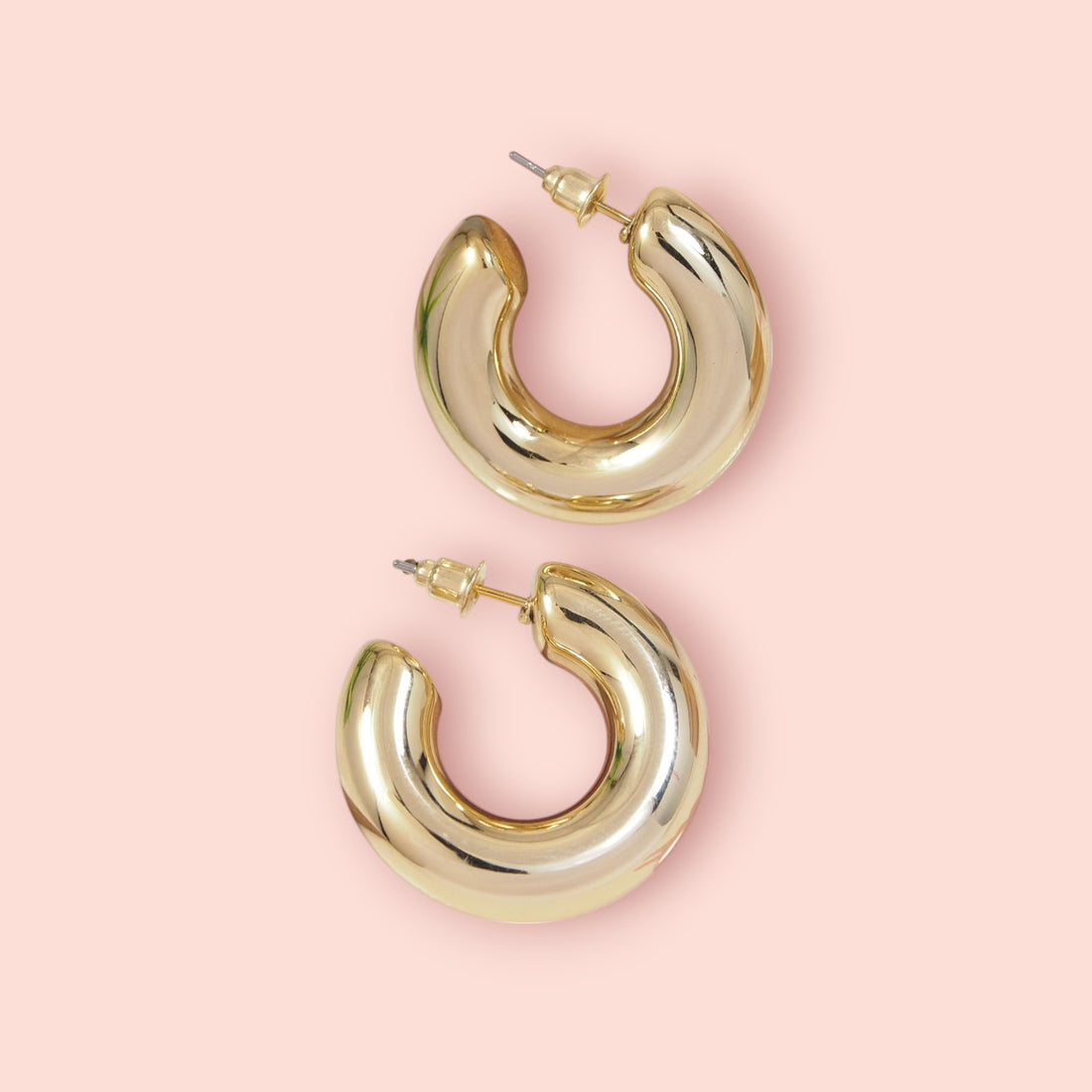 Gold Plated Large Hoop Earring