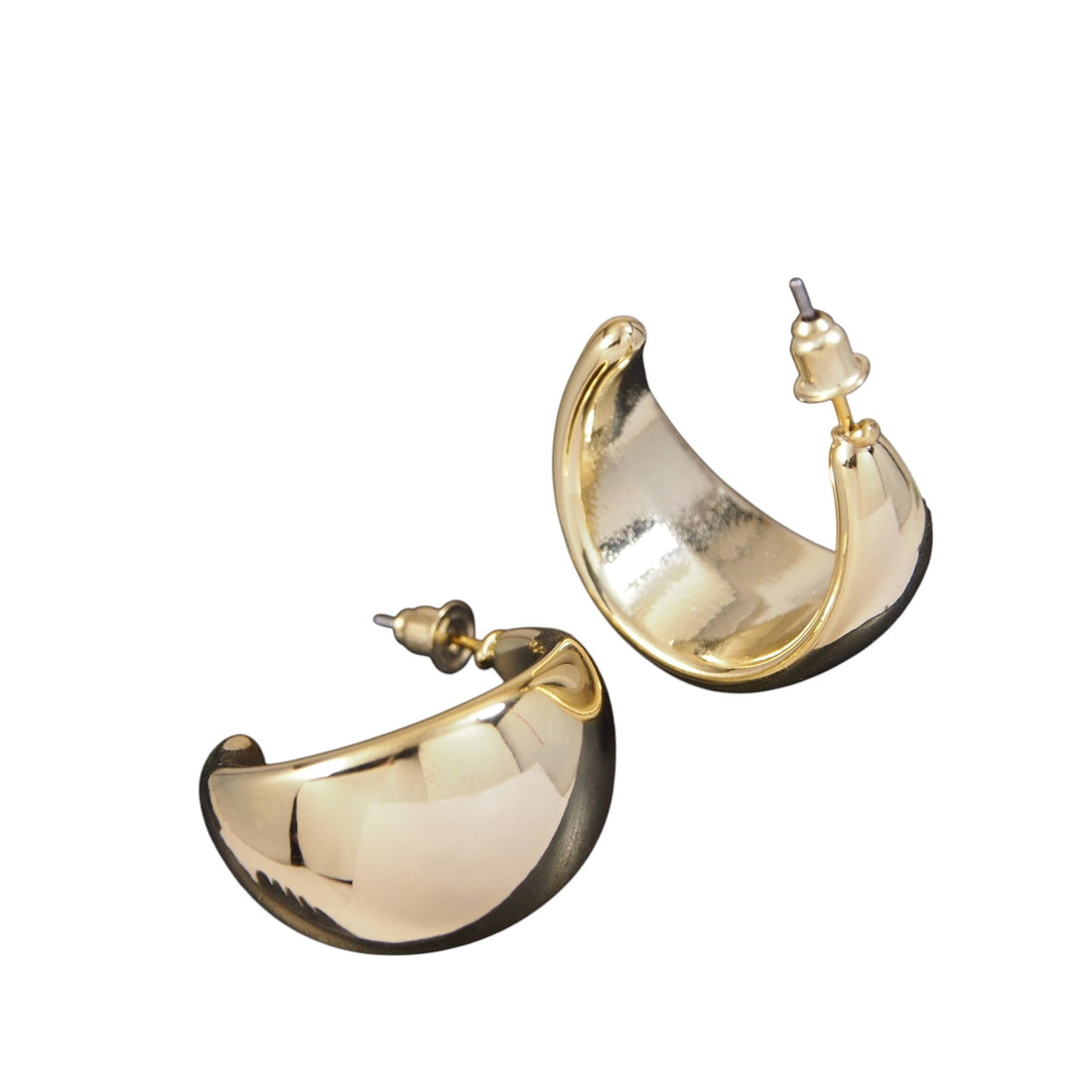 Gold Plated Large Oval Shape Hoop Earring