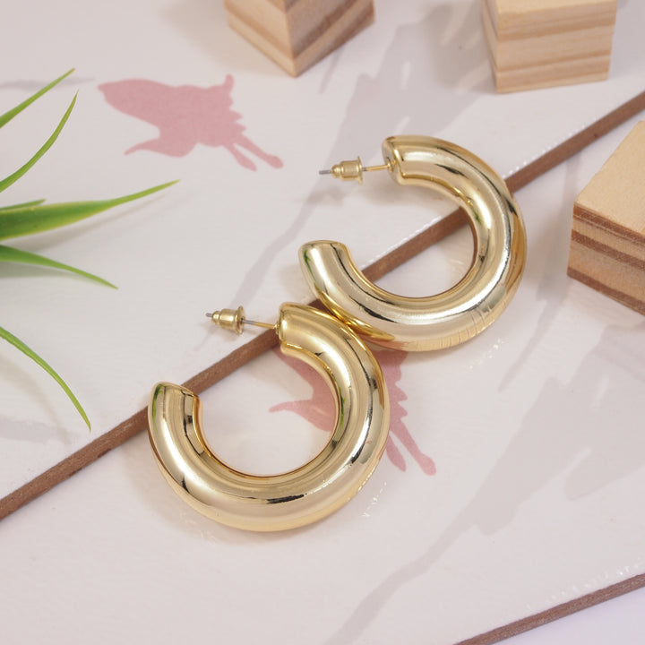 Gold Plated Large Hoop Earring