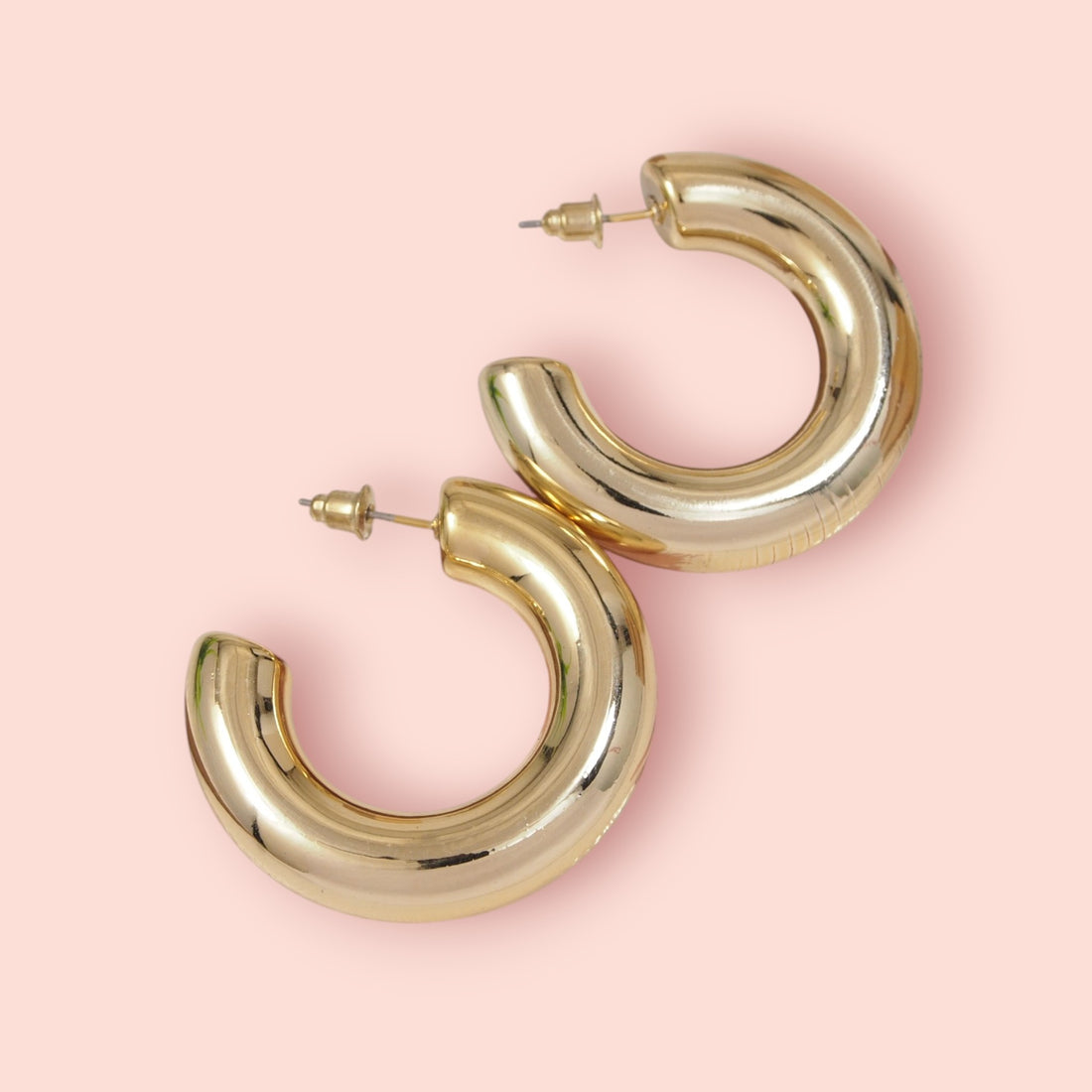 Gold Plated Large Hoop Earring