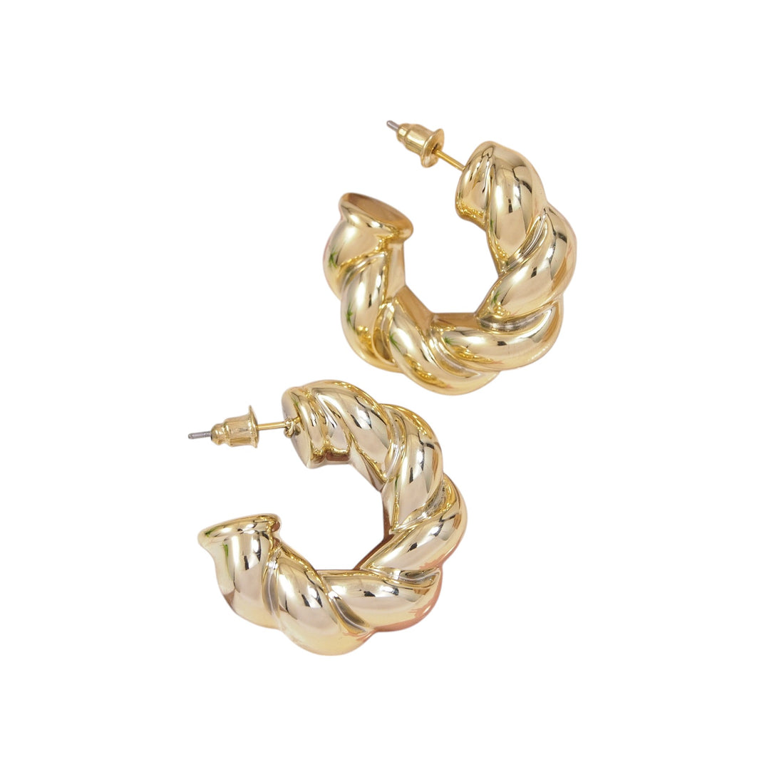 Gold Plated Large Twisted Hoop Earring