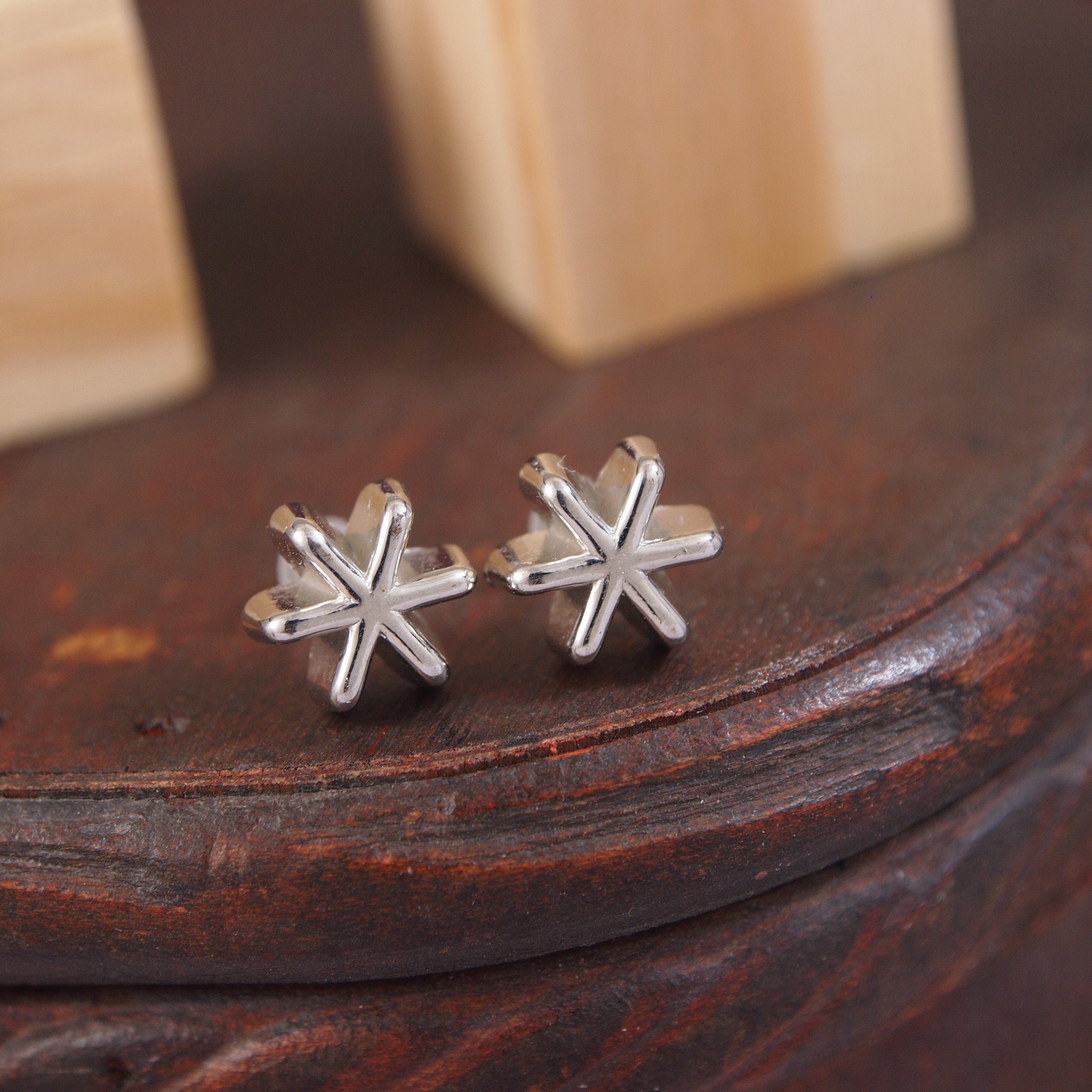Snow Flakes Stud Earrings (set of 3)