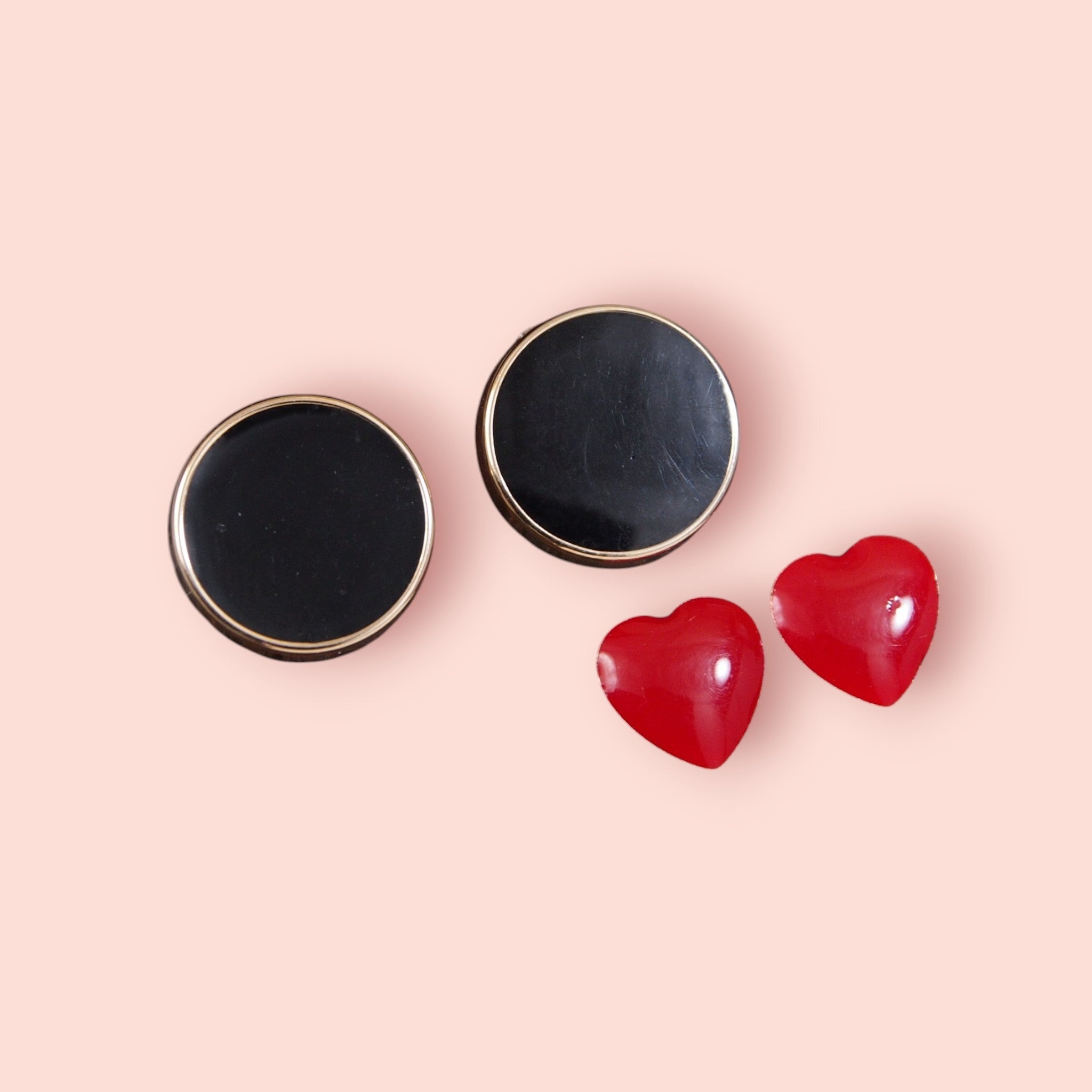 Red & Black Stud Earring (set of 2)