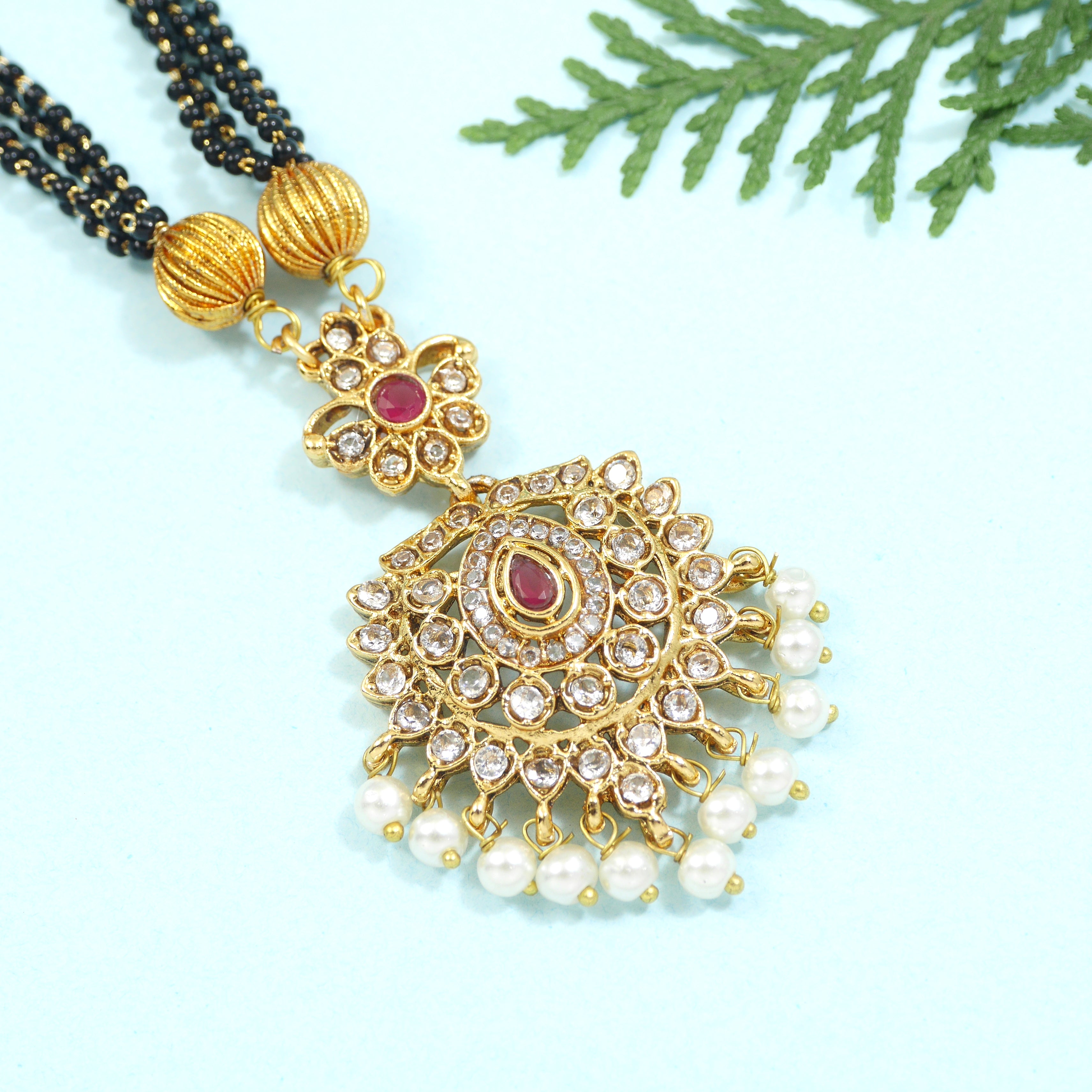 Black Beaded Pearl Jewelry Set