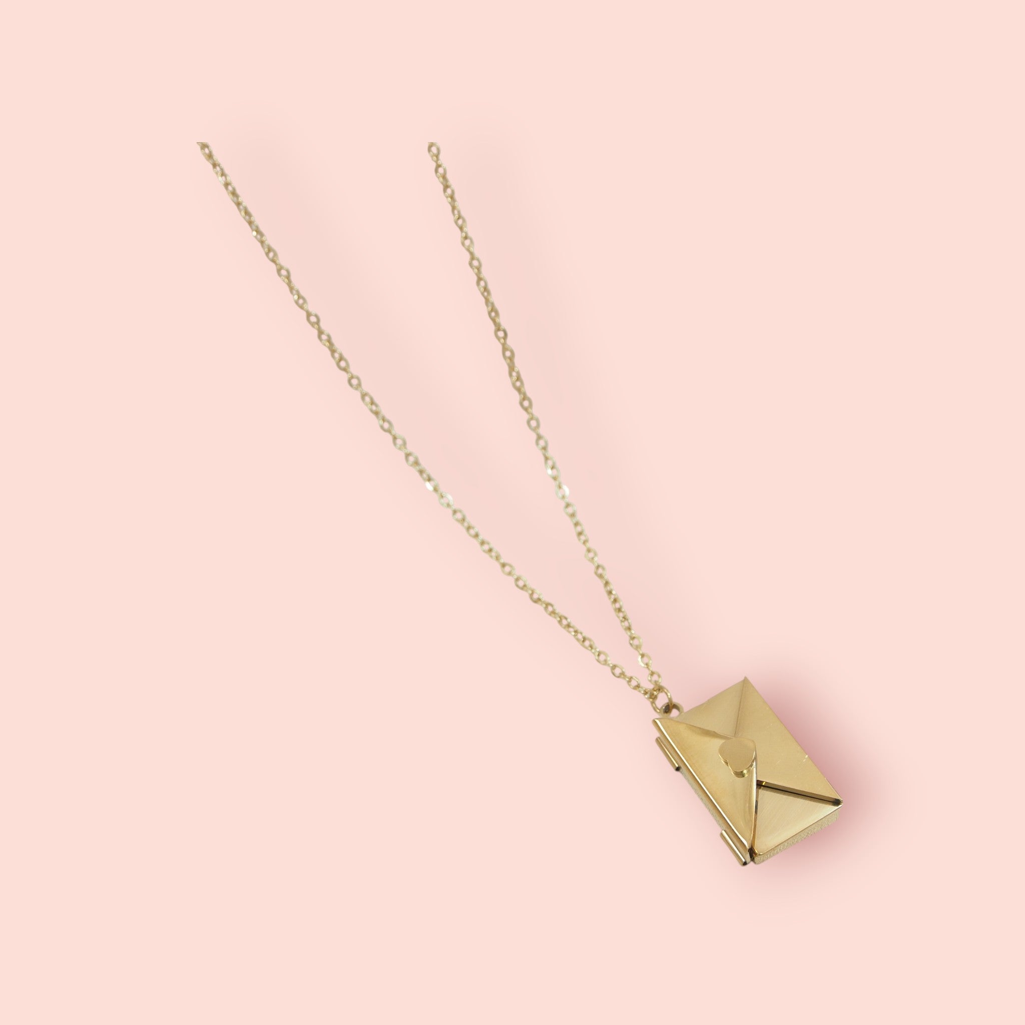 Gold Plates Envelope Necklace