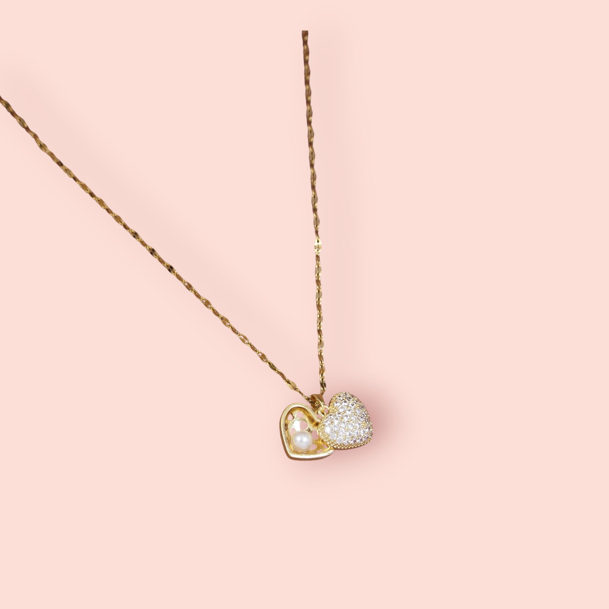 Double Heart Pear Necklace