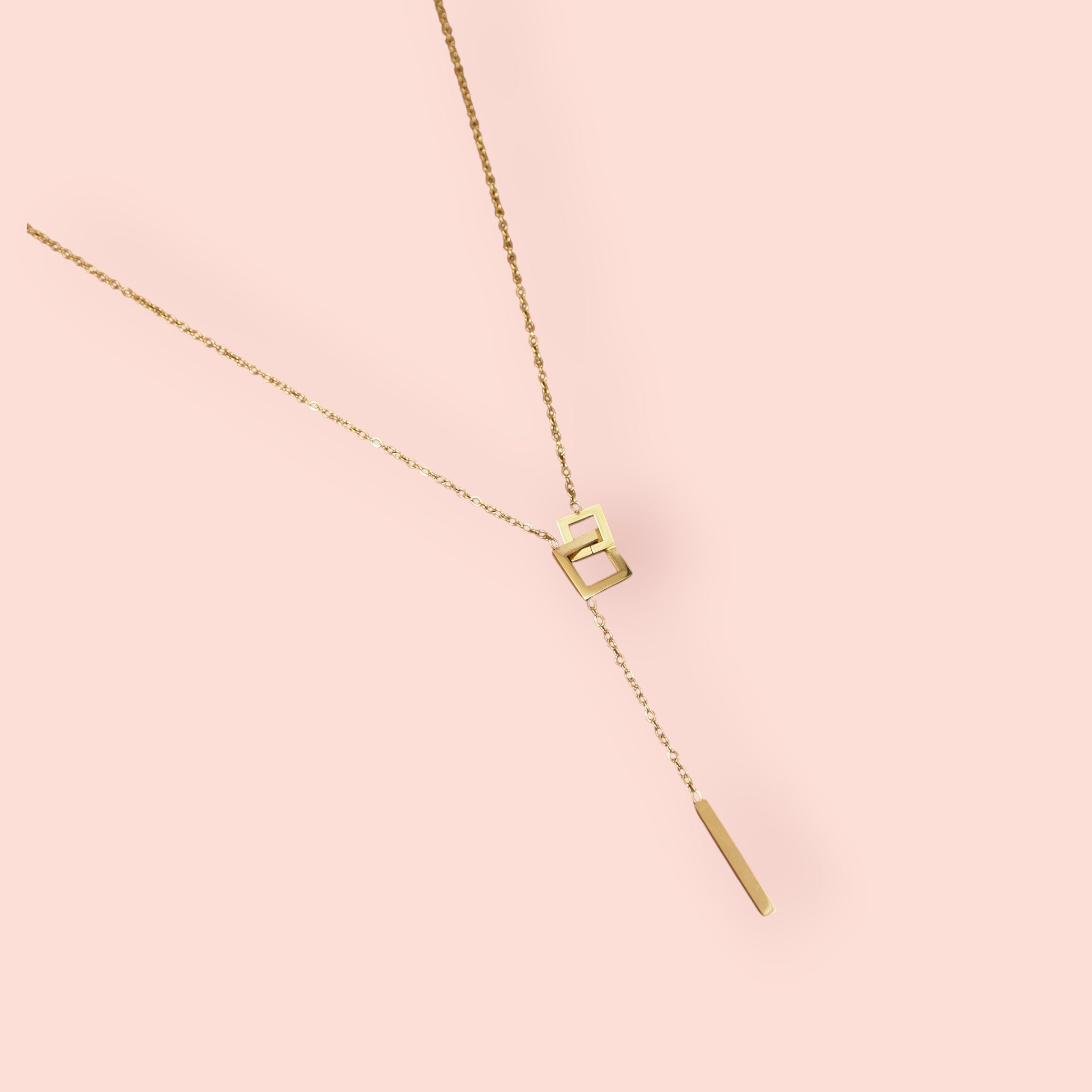 Square Interlocking Pendant Necklace