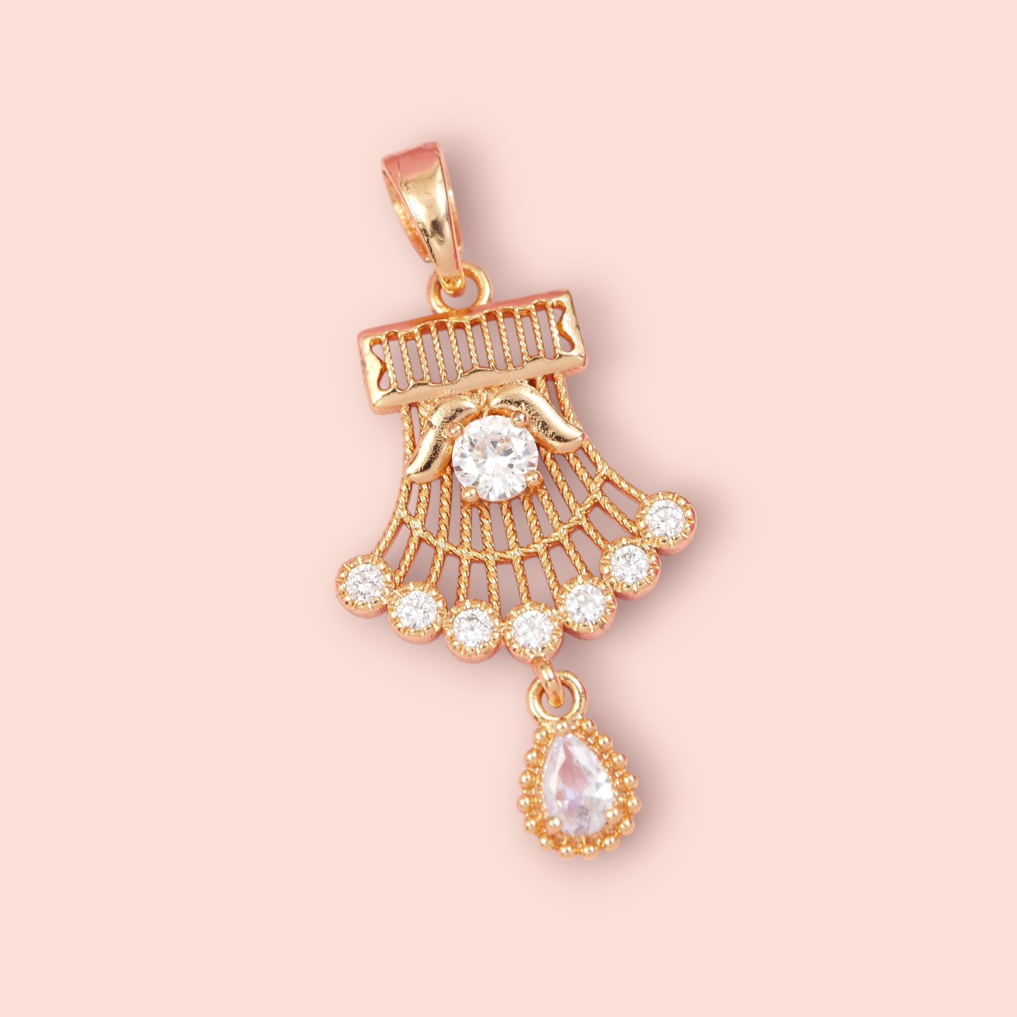 Diamond Studded Bell Shape Big Pendant