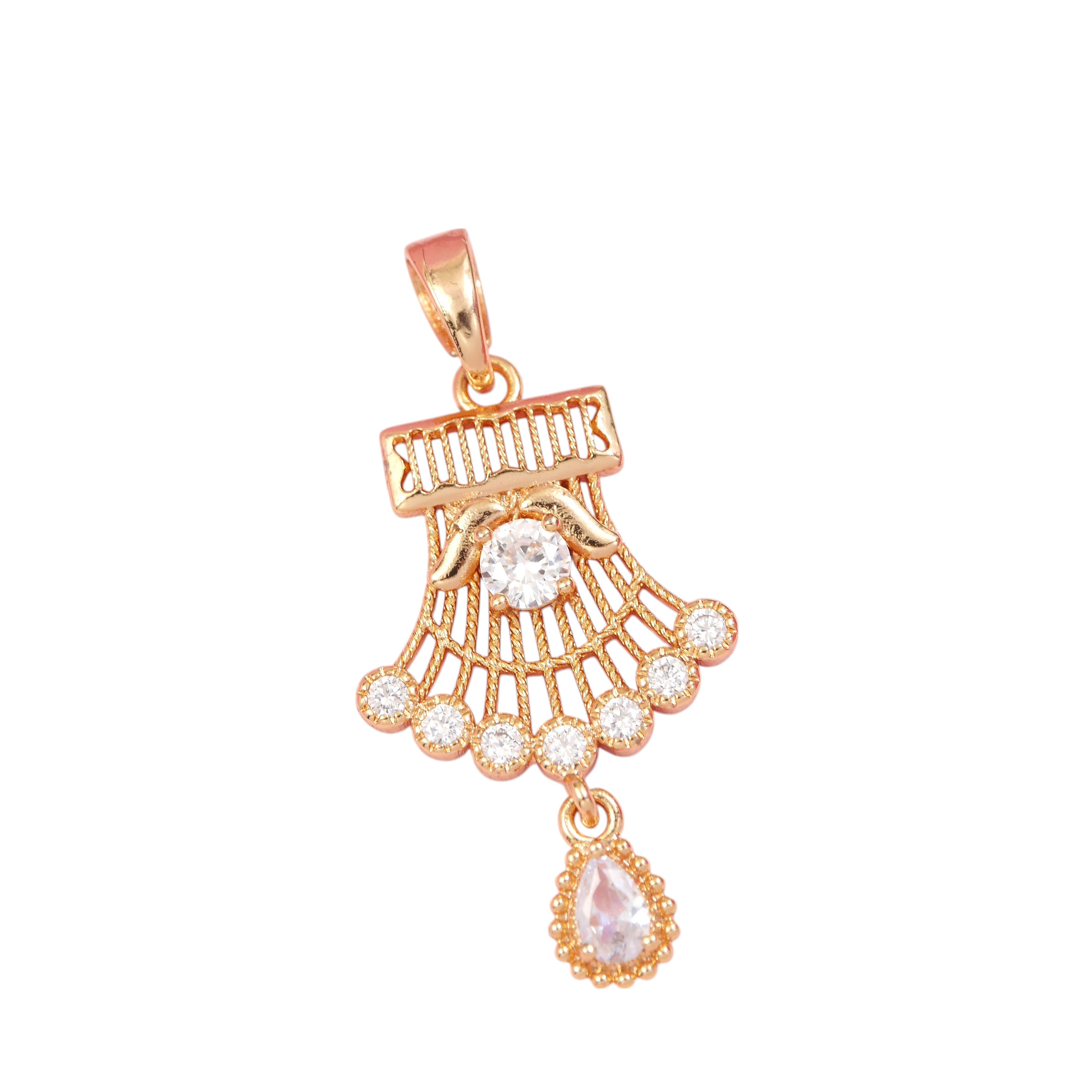 Diamond Studded Bell Shape Big Pendant