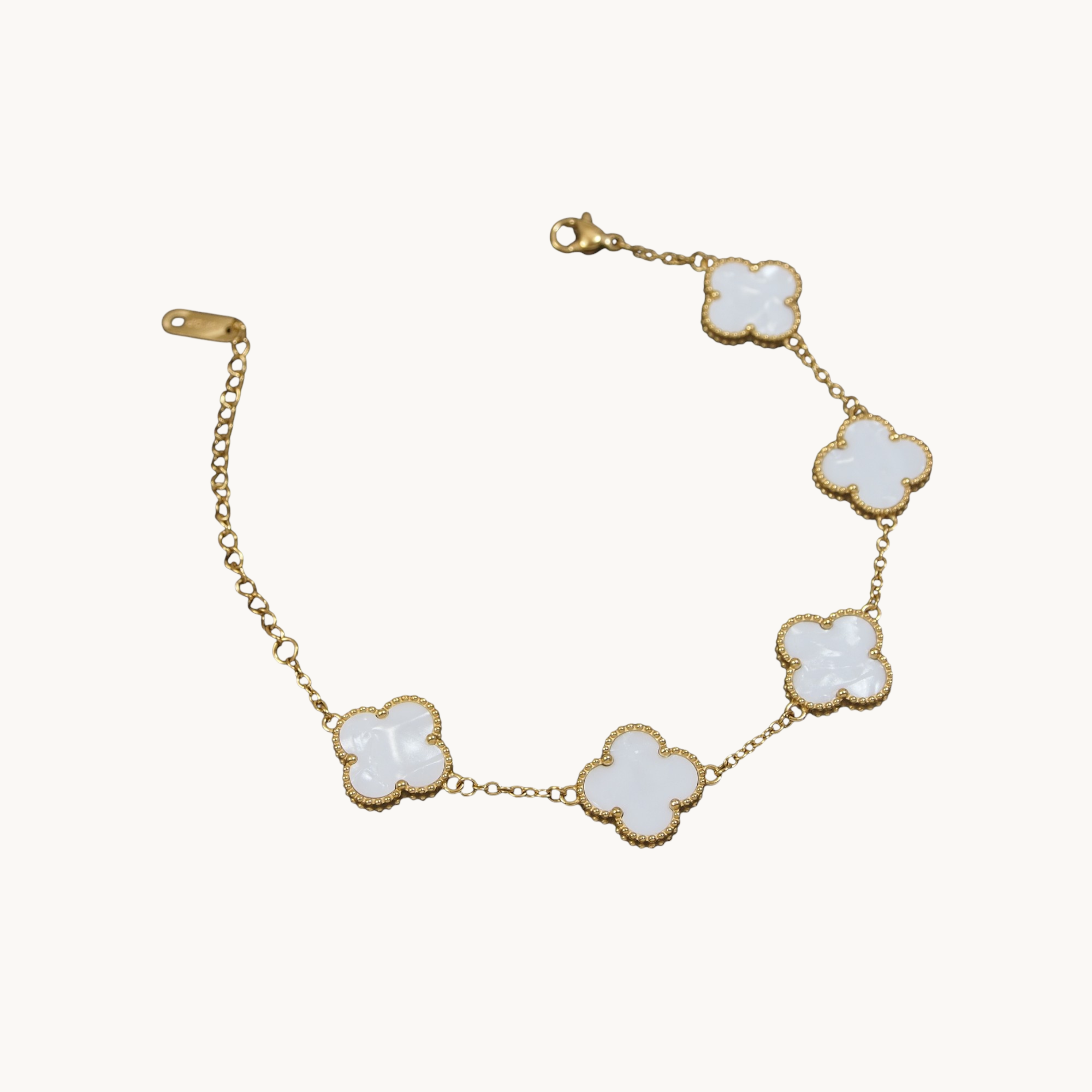 Clover Bangle Bracelet (White)