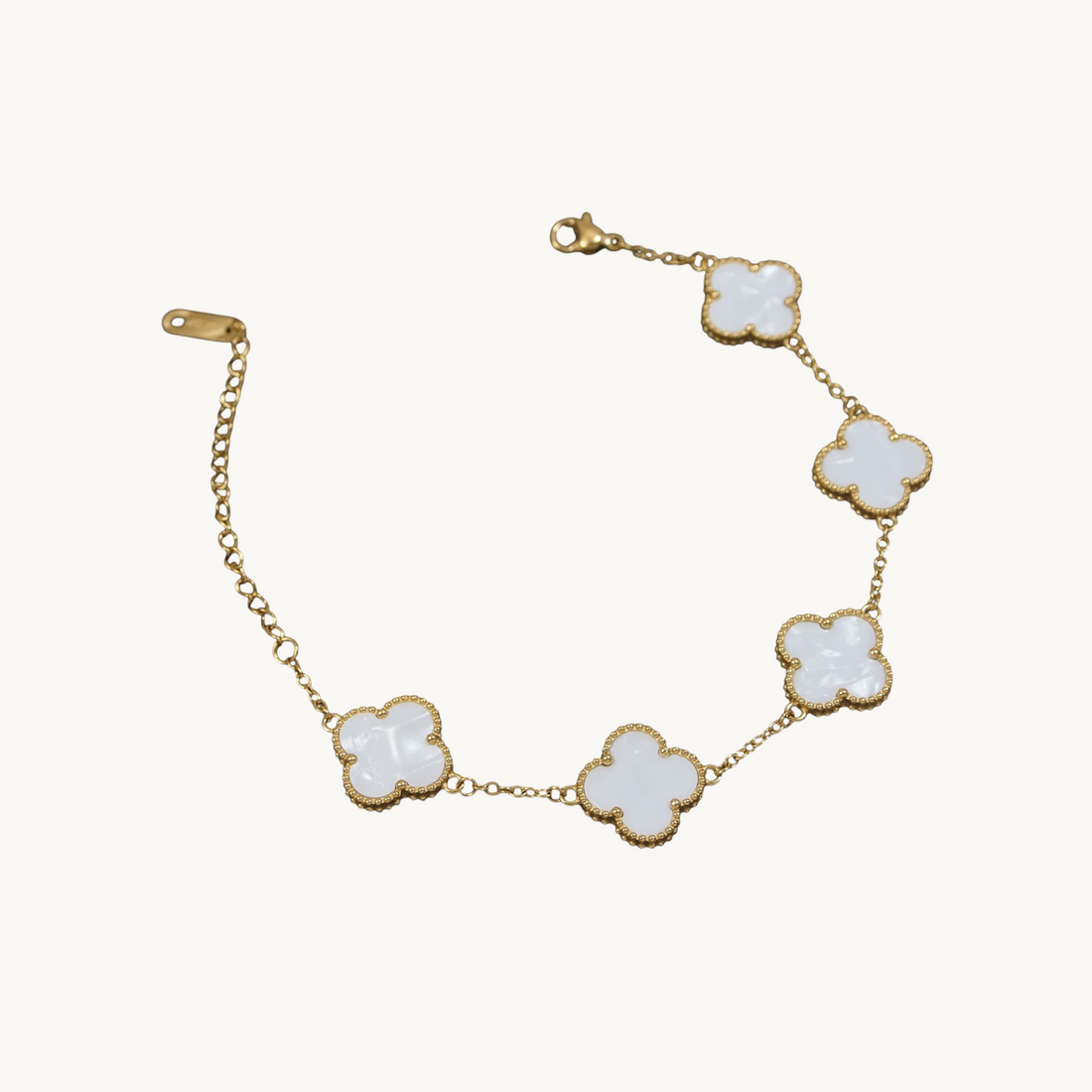 Clover Bangle Bracelet (White)