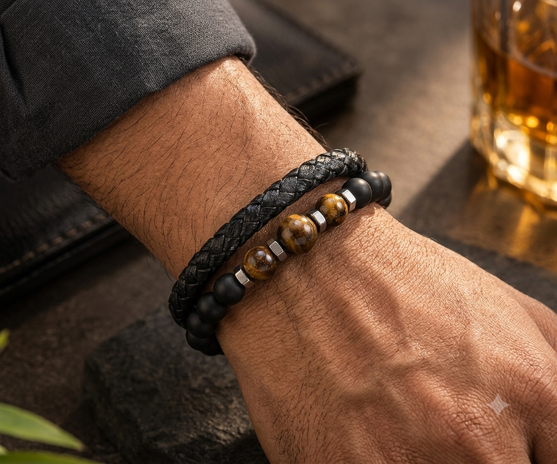 Tiger Eye Bead dual Band