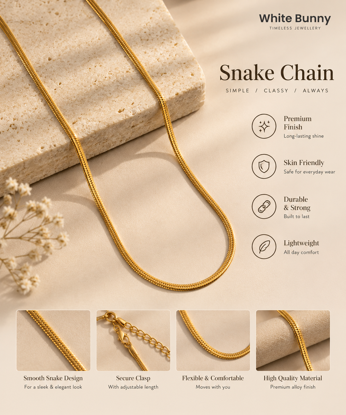 Classic Gold Snake Chain